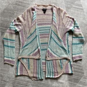 Lane Bryant Women's Size 22/24 Knit Open Cardigan Sweater W/ Multicolor Stripes